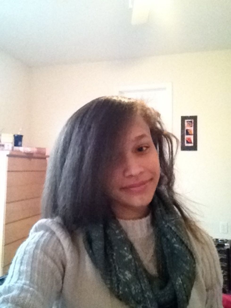This is optional, but I love bangs, so I brushed mine forward again. Not necessary, but definitely a cute touch.