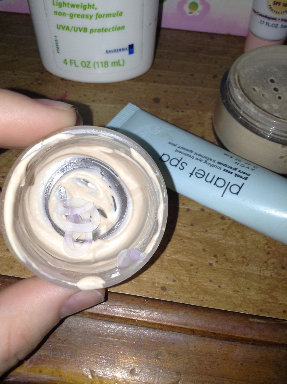 This is optional, but mom mom has this eye treatment gel thing and it's great so I decided to put in a little. Any other eye cream or whatever would be cool.
