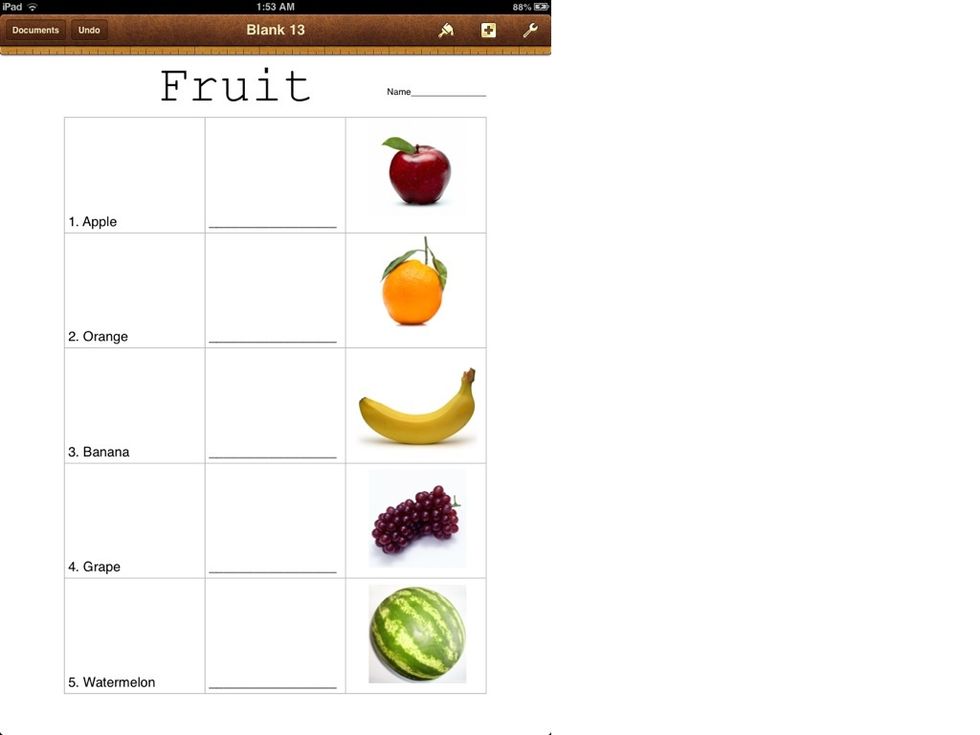 This is our worksheet.