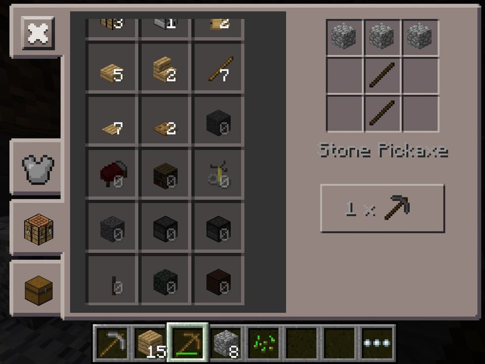 This is so that you can make a stone pick axe and a furnace.
