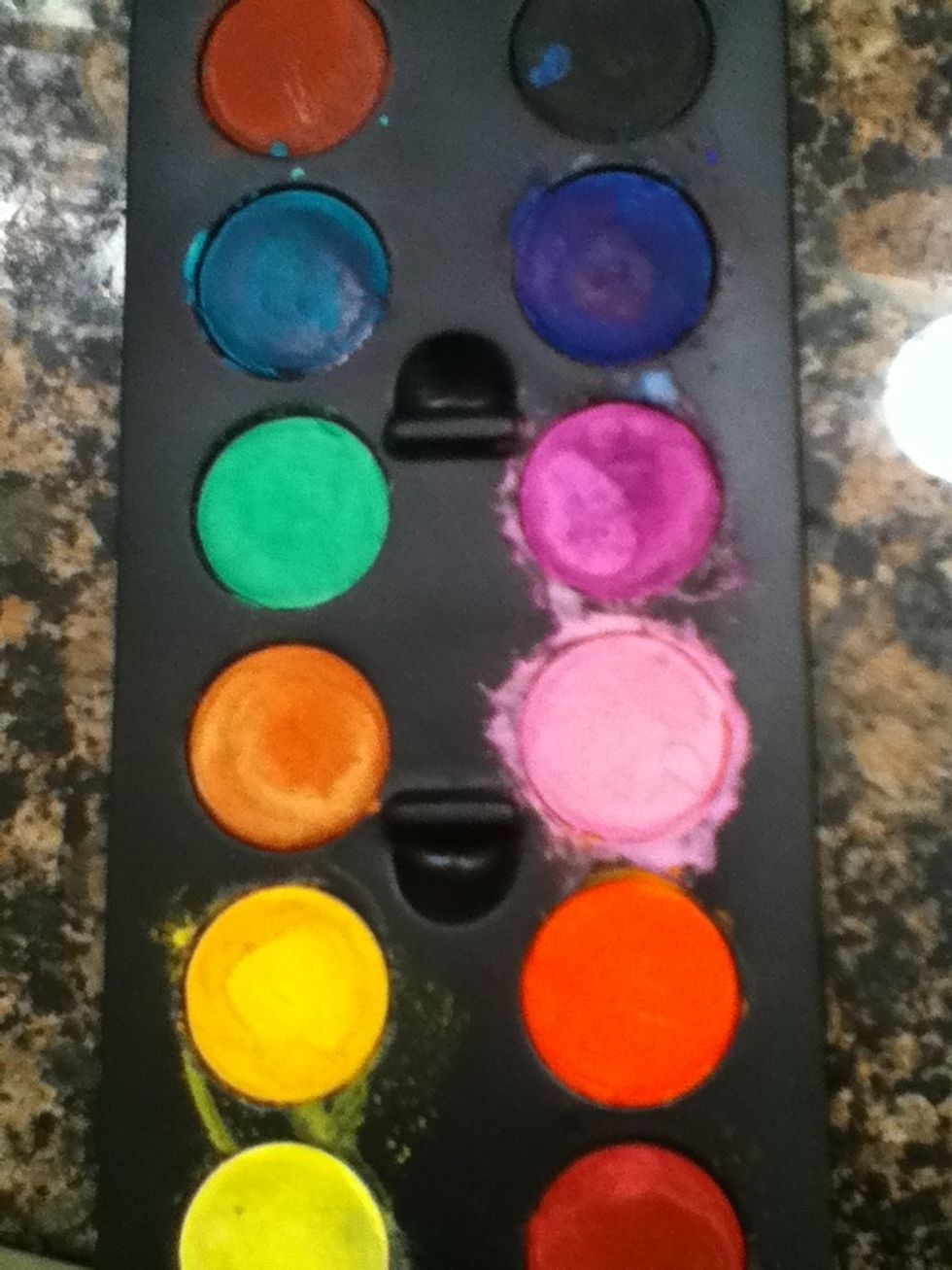 This is some of my chalk paint. You can buy it at craft stores I think or you can get it in painting or art kits..mines from a painting kit.