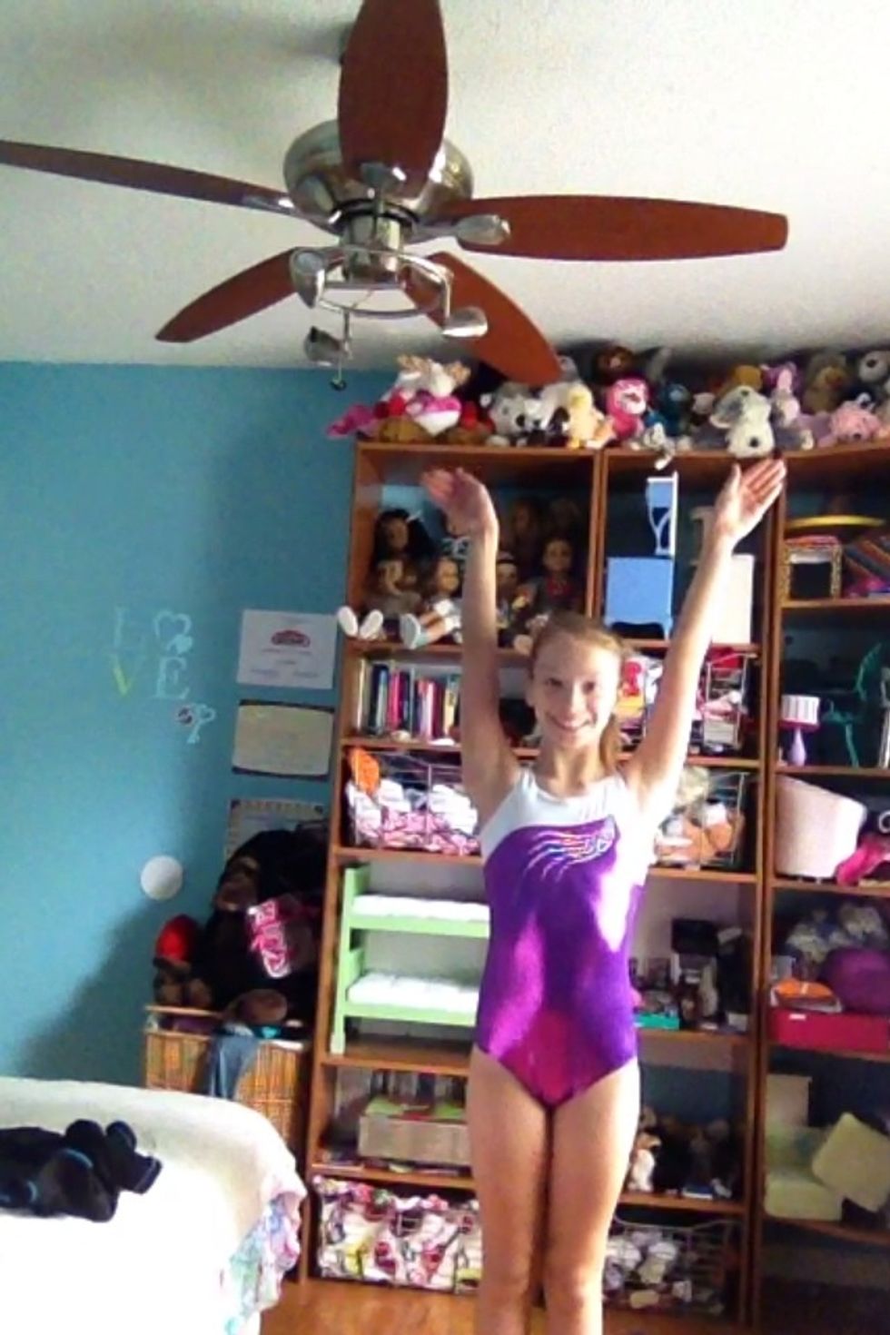 This is something for a competition, a metallic leotard.