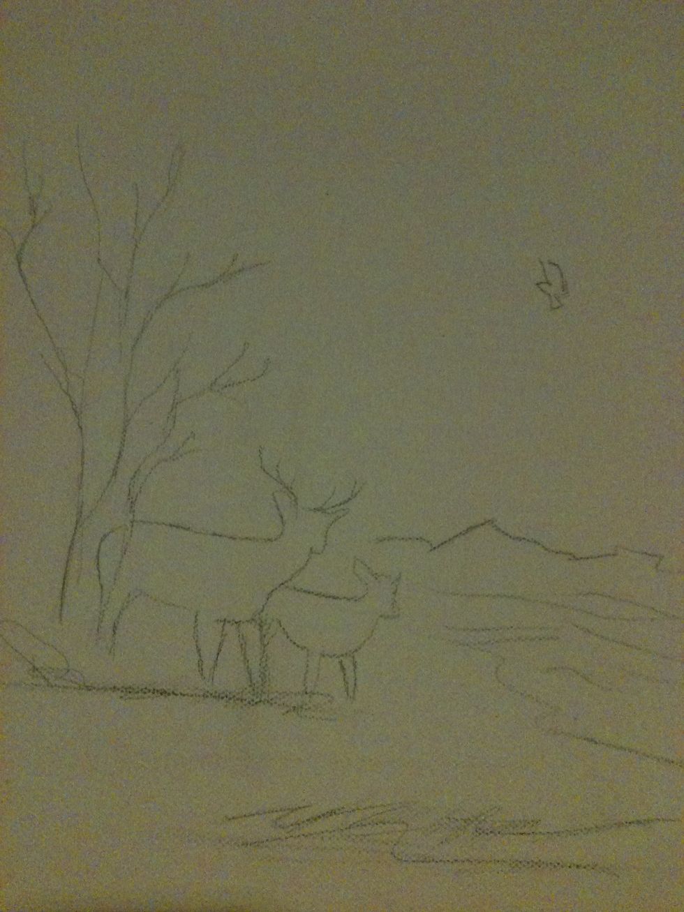 This is something simple I traces on there. It doesn't have to be perfect right now. A pattern isn't even required, but it makes it a lot easier. Don't make your pencil too dark.