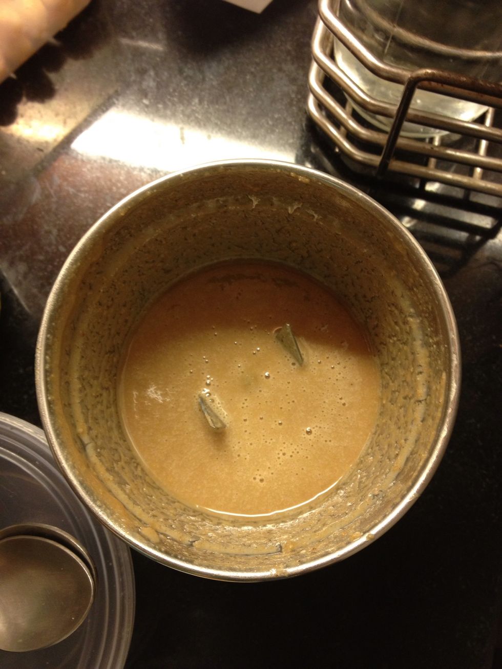 This is Tahini which I made at home. Take about half cup of sesame seeds and dry roast them till slightly brown. Then blend it into a paste using 1/2 cup olive oil.
