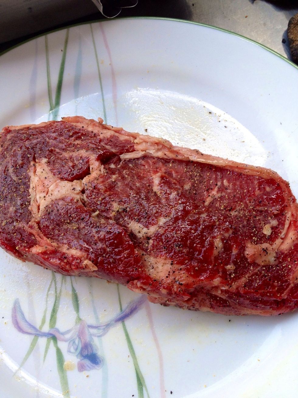 This is the 3 day aged Steak. Season generously with Sea Salt & Black Pepper.