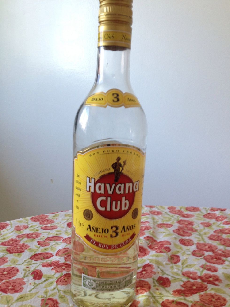 This is the authentic Havana Club Rum, first made in Cuba in 1878. But for those of you living where you can't buy this, you can use a good quality white rum.