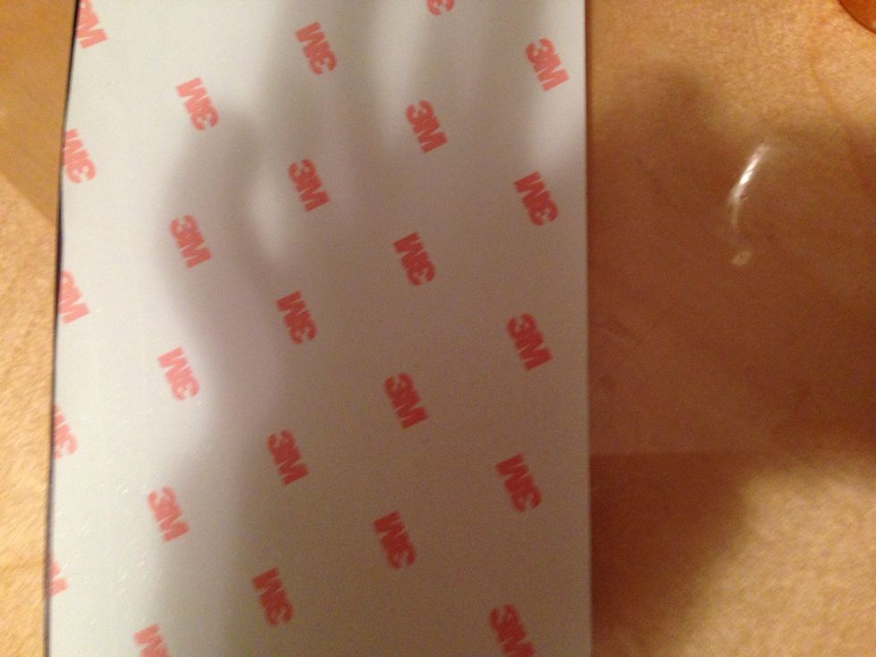 This is the back of the 3M Tape, you can buy this stuff off amazon. Its great to apply to your car door edges and front of your car hood. It provides some protection for paint. :)