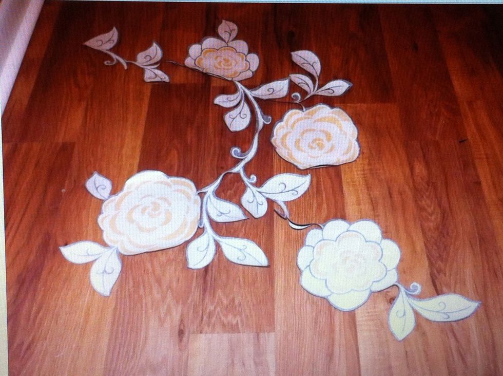This is the back of the flower. The backer paper is still on the cut outs.