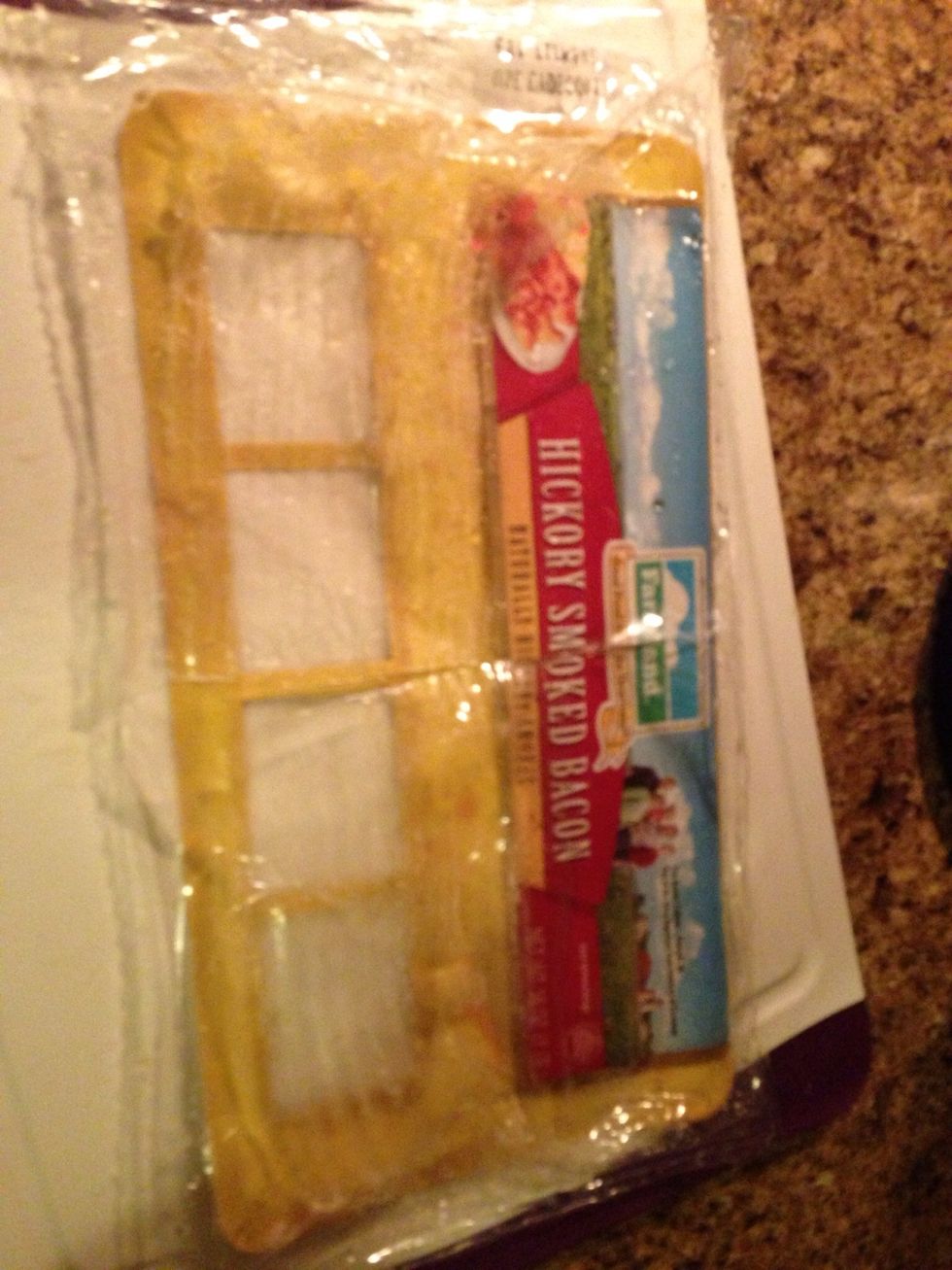 This is the bacon I used. I cut the package in half and stored one of the halves in a ziplock bag.