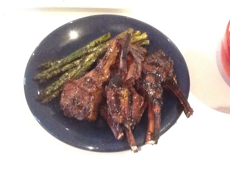 This is the barbecued lamb and asparagus