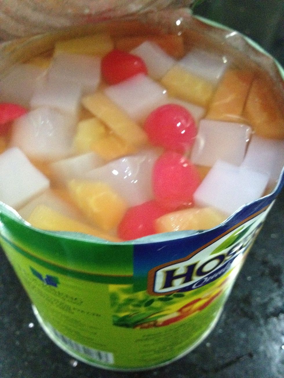 This is the canned fruit cocktail. If you don't like it, you could substitute this for 1/2 cup of raisins if you like. Or just omit it completely. :)