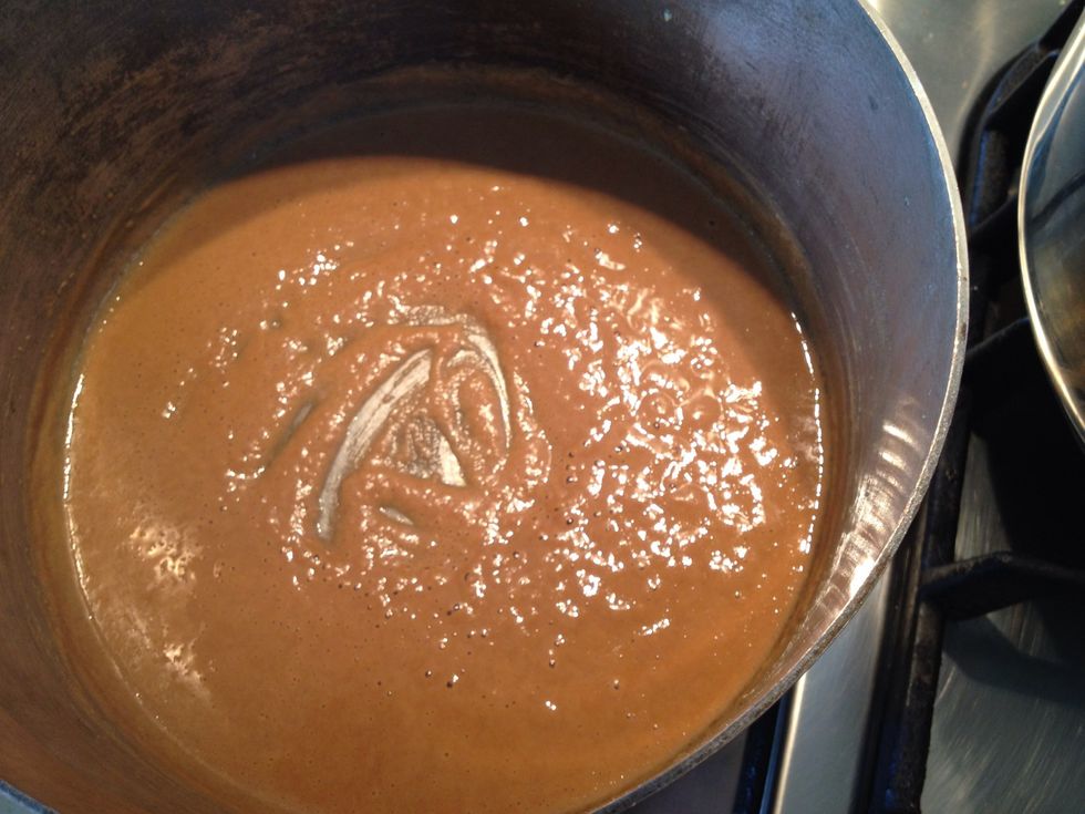 This is the colour after 5 minutes. The flavour is rich nut like. You use this in dark ragouts and pot stews.