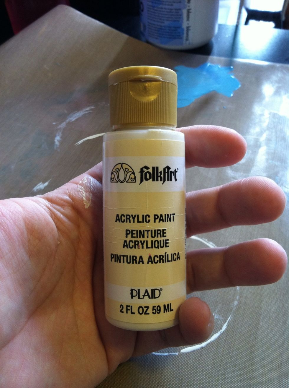 This is the colour of beige I used. I did one coat of gesso, dried it completely, and then painted 3 coats of beige. Dry with heat gun between coats!