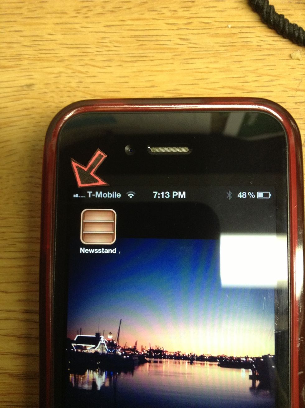 This is the default display. The bars are a crude approximation of the strength of your reception. We are going to change that to a more exact measurement....