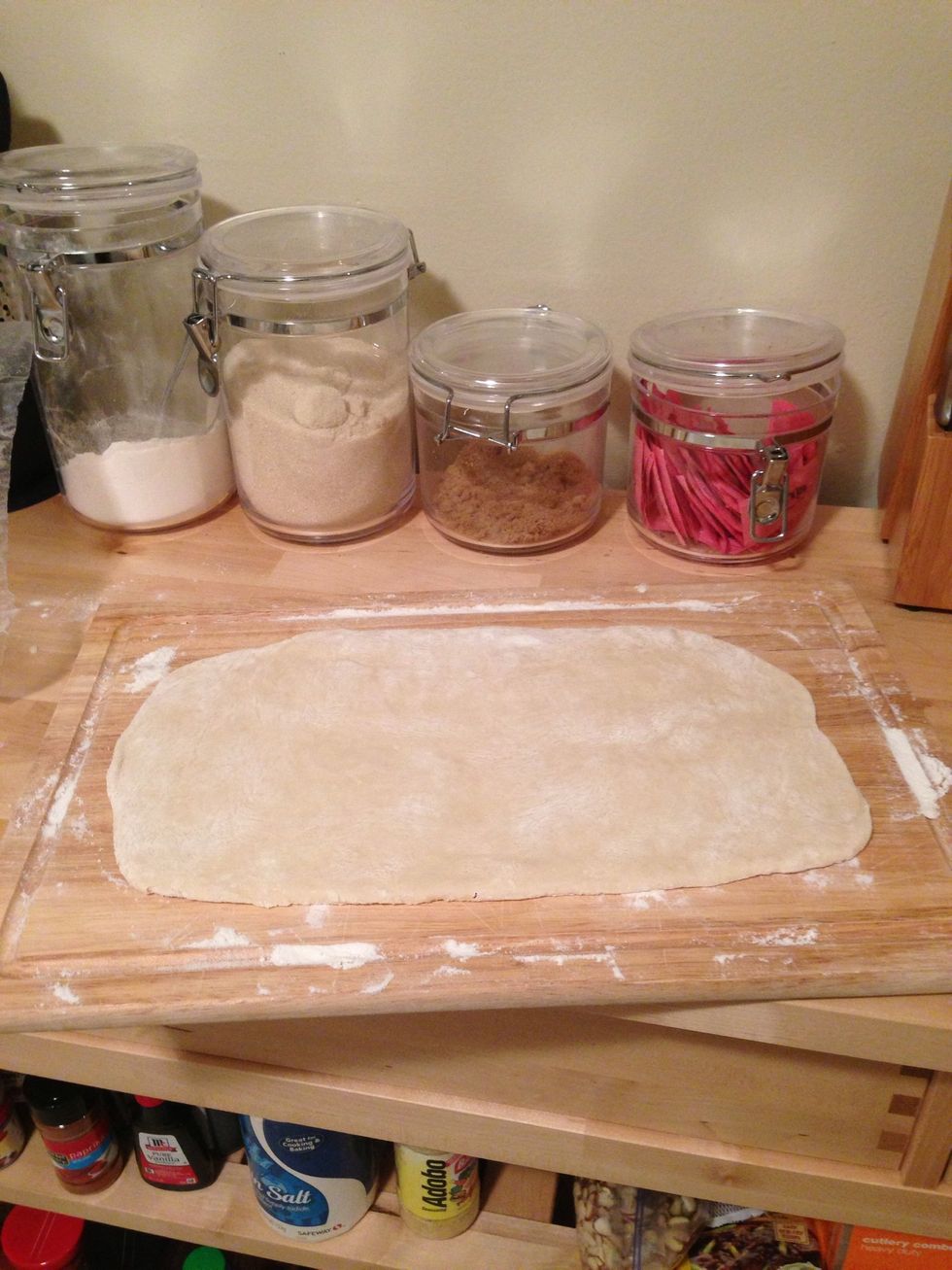 This is the dough rolled in a rectangle.