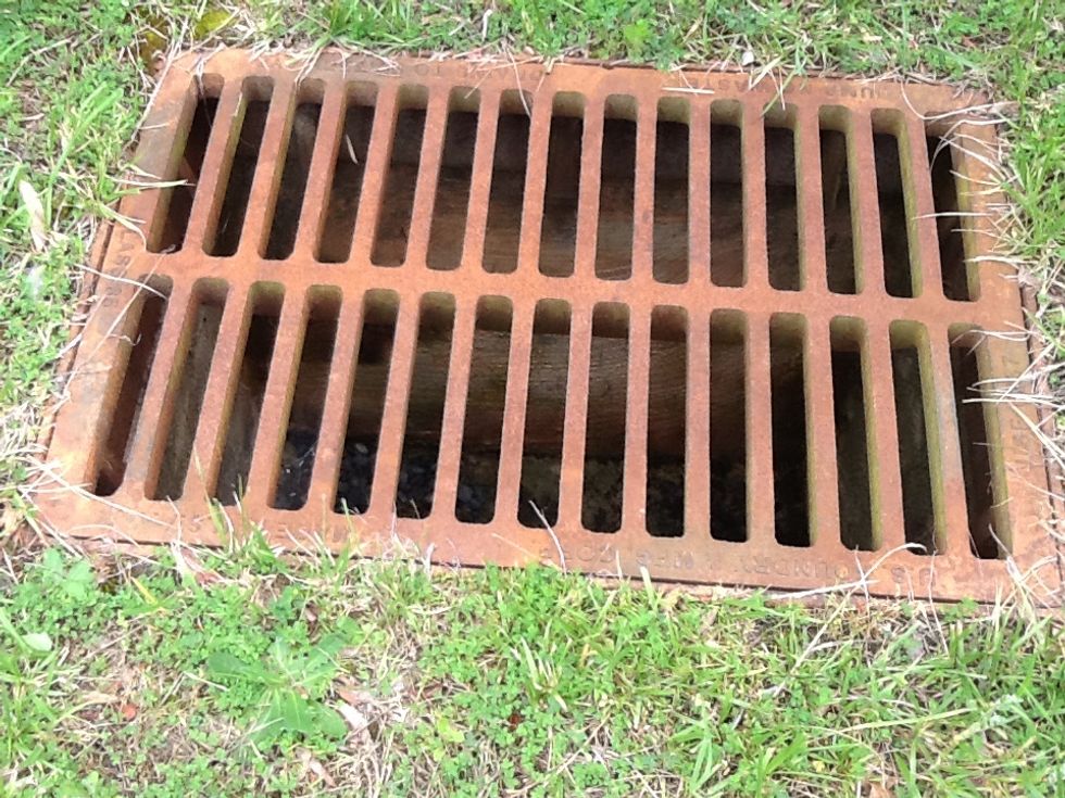 This is the drain in the front of the school which represents a rectangle.