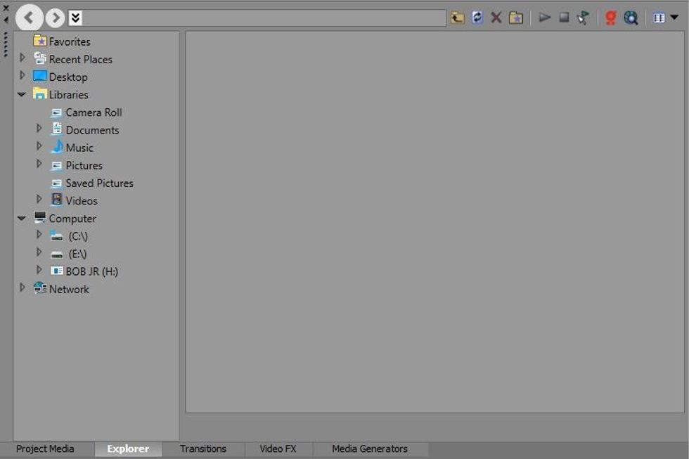 This is the Explorer Tab. You can find your media/sources that you will be using in the timeline or you can manually drag the sources in from a folder