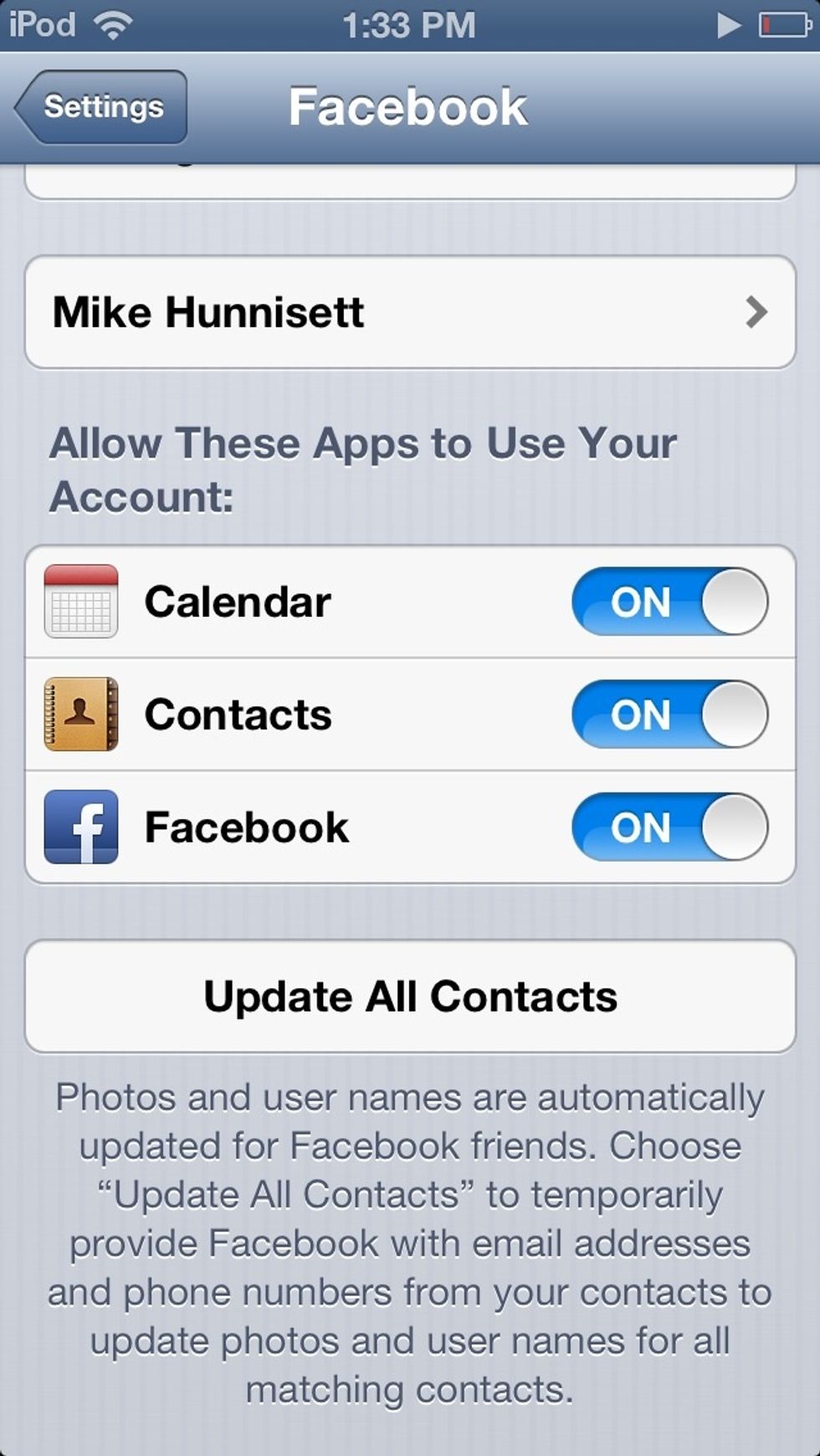This is the facebook example. It will add all your contacts along with their Facebook email for IMing, and their phone numbers along with profile pictures.