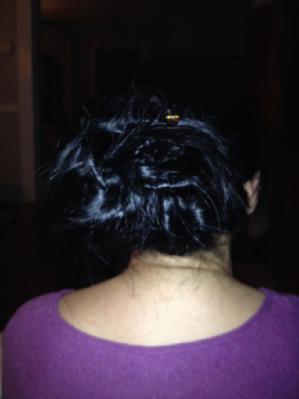 This is the final look, a messy elegant bun\ud83d\ude04\ud83d\ude04
