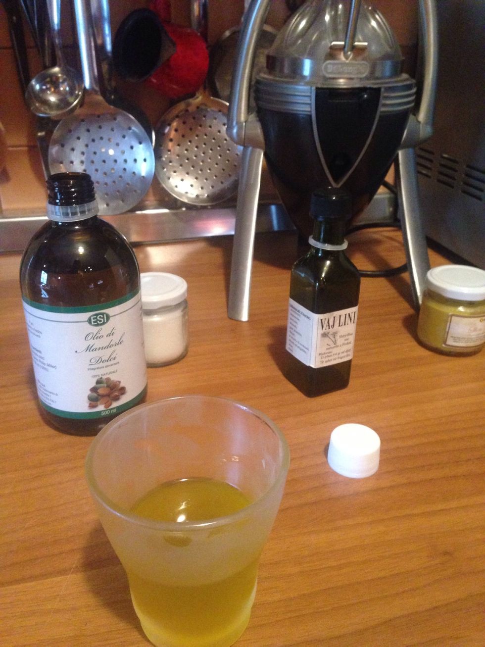 This is the final product. Apply it to your hair from roots to the ends. The quantities depend on your hair length. Keep this on your hair over night with a shower cap. Repeat at least twice a week.