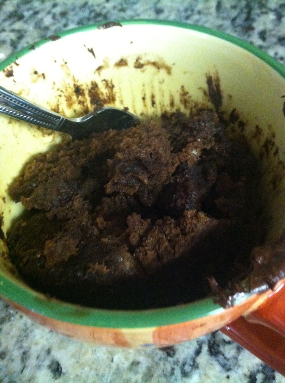 This is the finished product. I put a handful of chocolate chips in it but you can add as many as you'd like. Enjoy!!