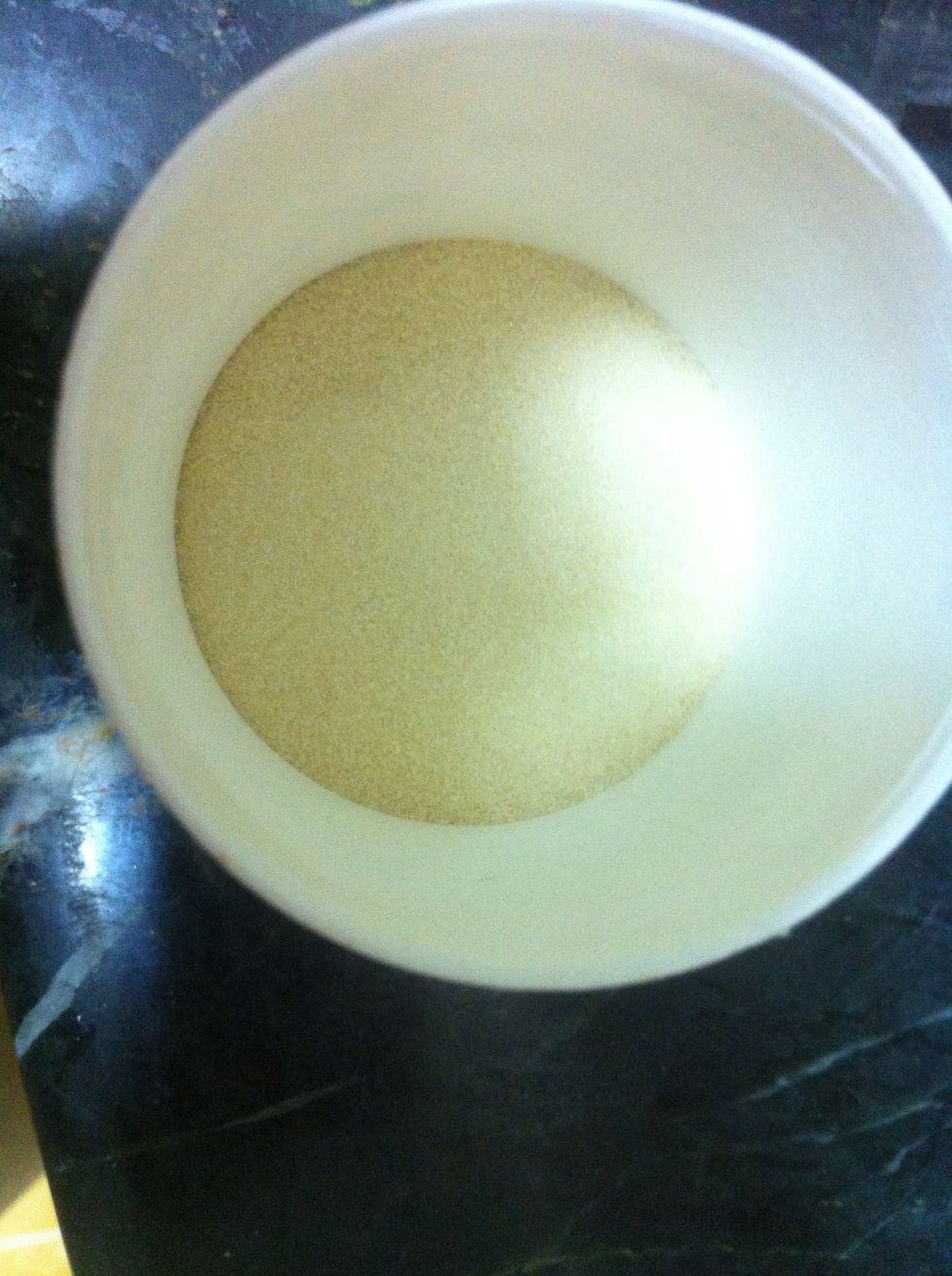 this is the gelatin powder we wont add it directly like this we will first dissolved in the hot water add it to the hot water and start mixing very well (dont add it the cream and cheese mix)