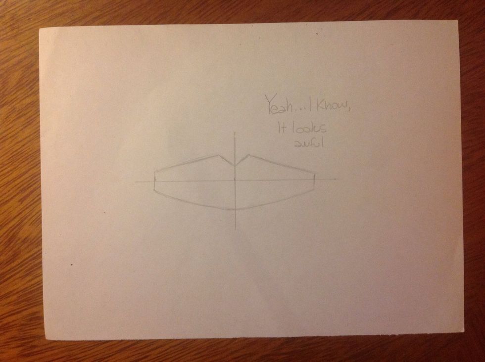 This is the geometric scheme, don't worry, is not necessary be perfect. In the human body perfection is just a myth. Help: the cross will be helpful to draw this lines.