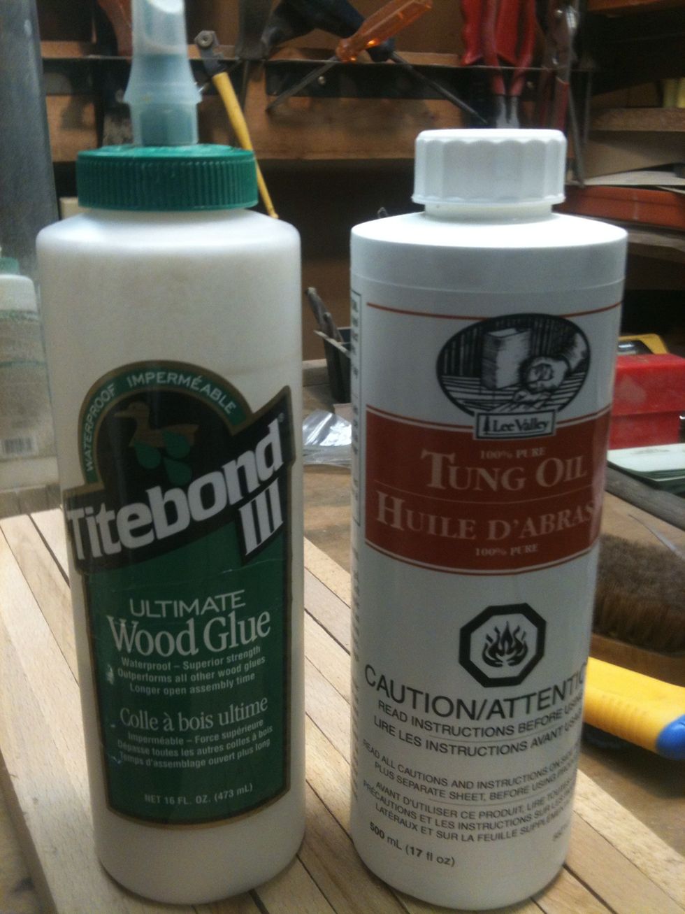 This is the glue I used. And the Tung oil.