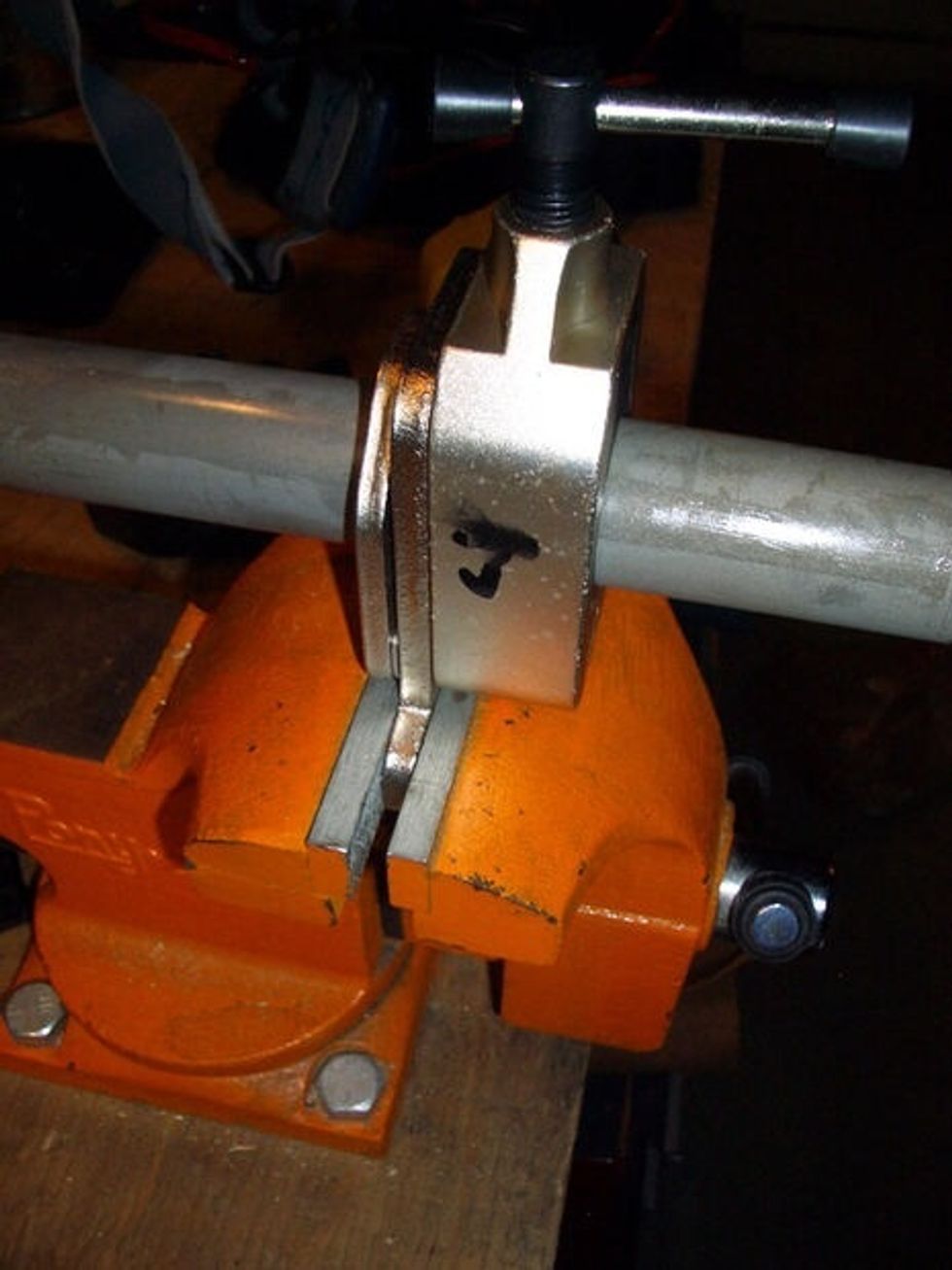 This is the hacksaw cutting the fork.