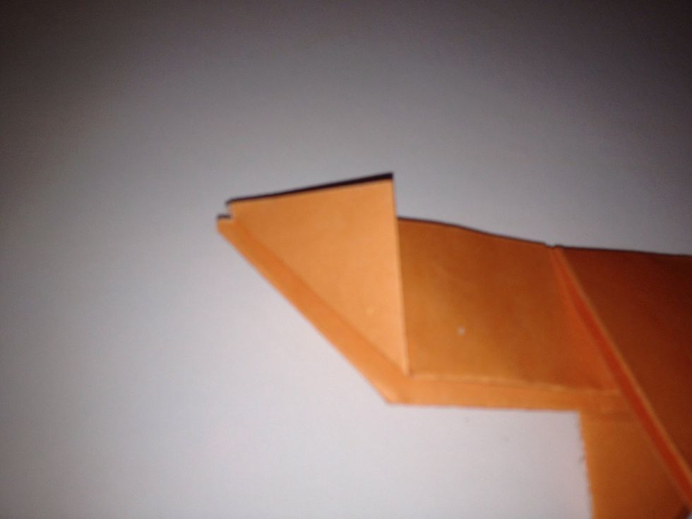 This is the head. Fold the 2 points up to make a pointy nose.