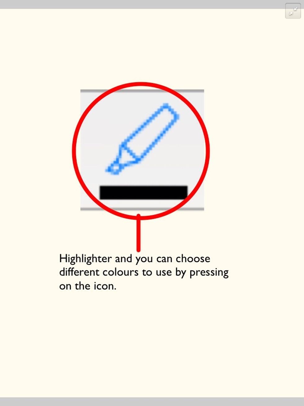 This is the Highlighter and you can highlight your writing or you can colour in with it.