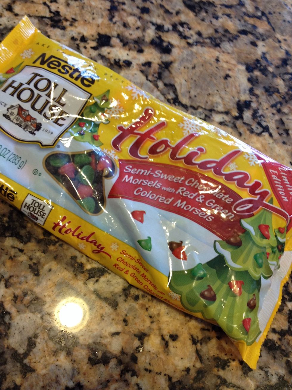 This is the holiday bag of chips I use. Dump the whole bag and about a cup of chocolate chunks