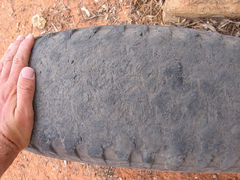 This is the image of a bald tire which is not safe