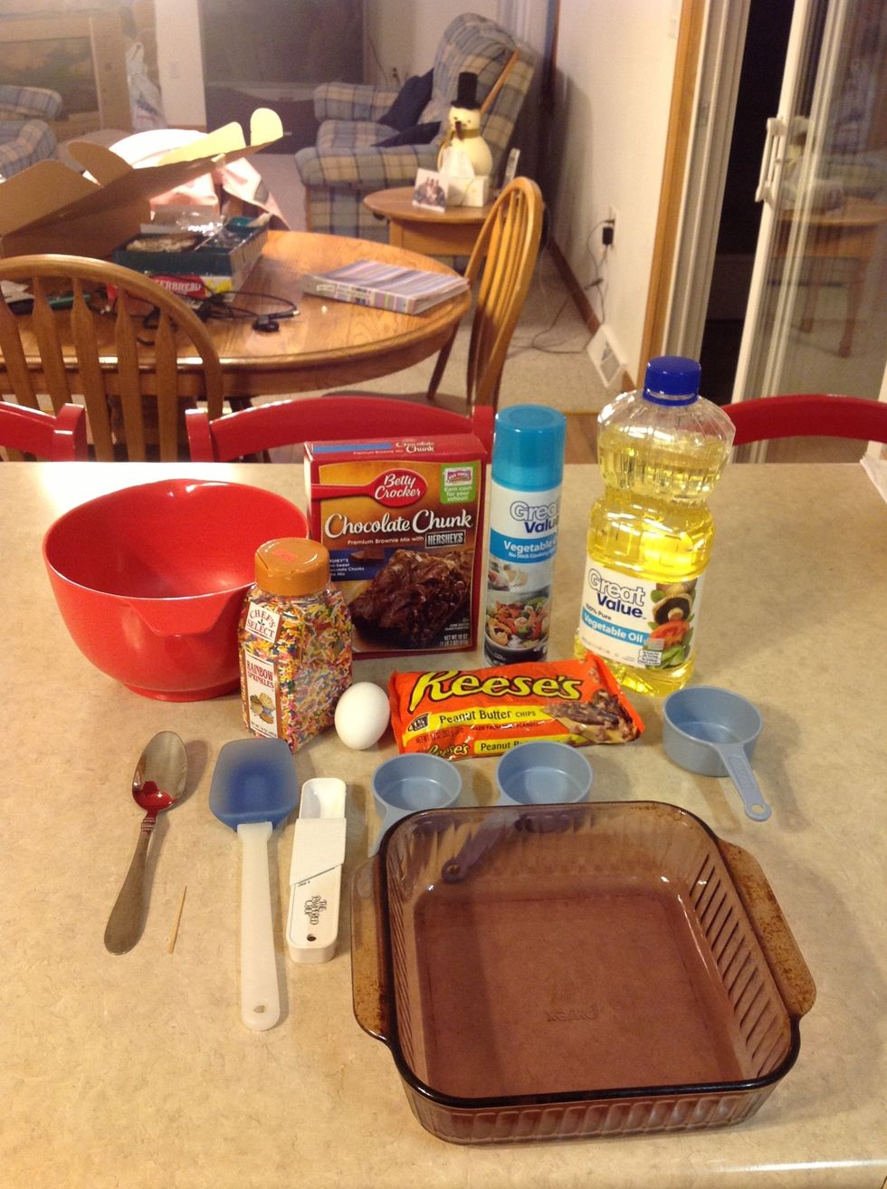 This is the ingredients that I will be using to make my brownie treats.