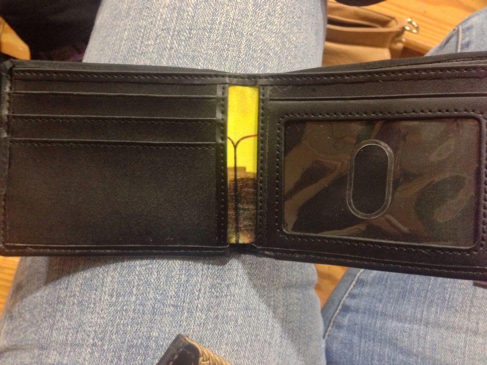This is the inside of this wallet. At this point it is up to the user to make the inside to match the outside.