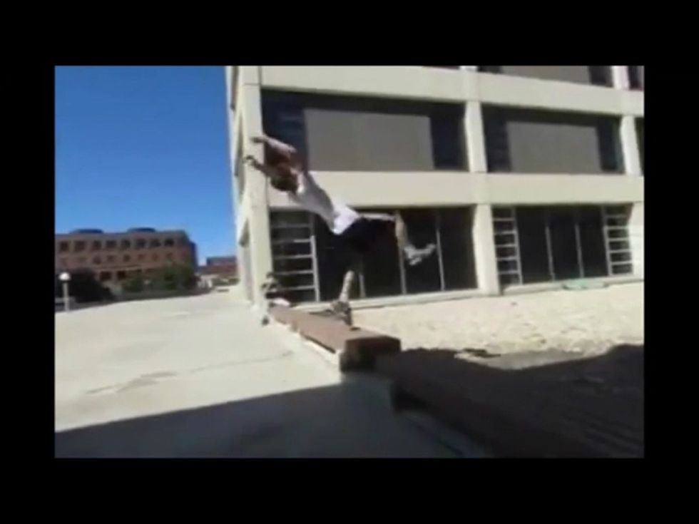 This is the key to a gainer...push your hips out far away from your body as you go up! Your hips will guide you through the gainer and determine the distance you will cover! Very Important!