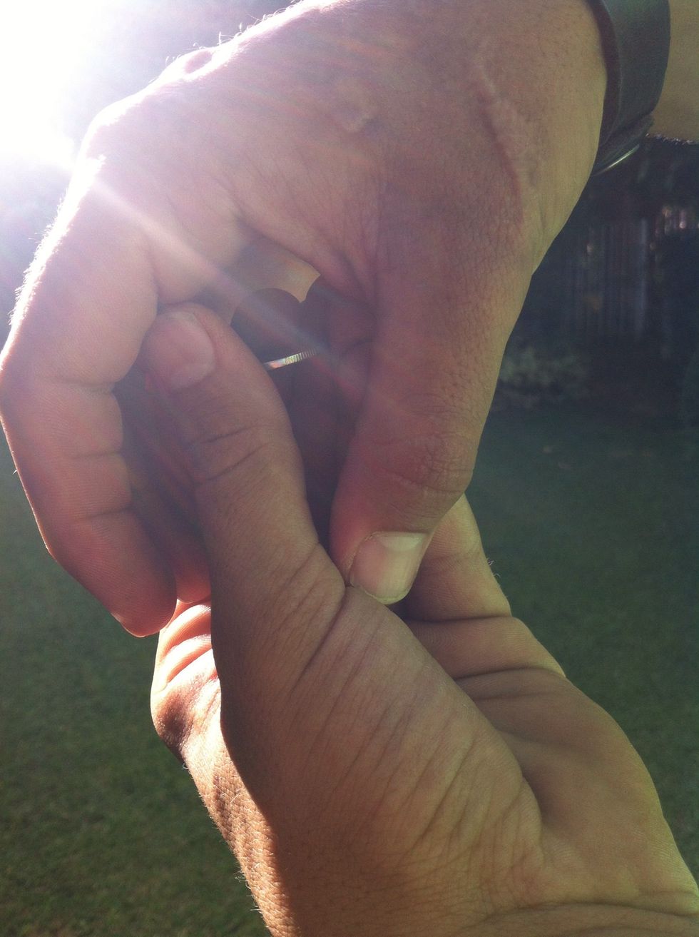This is the magic part...you drop the coin in same hand you were holding it in...and protend to take coin in other hand...