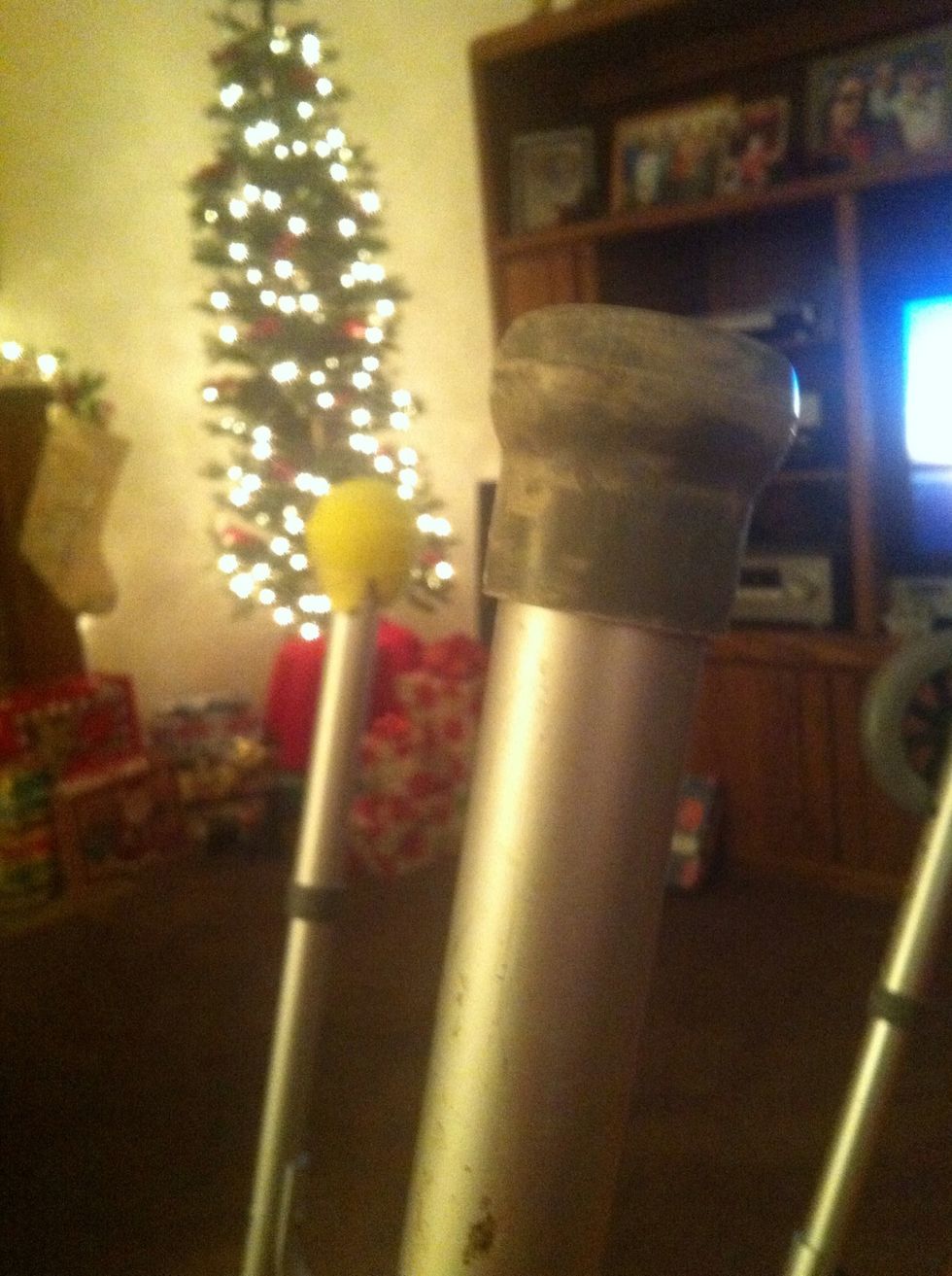 This is the manufacturer stopper and in the back you can see the tennis ball on the opposite leg.