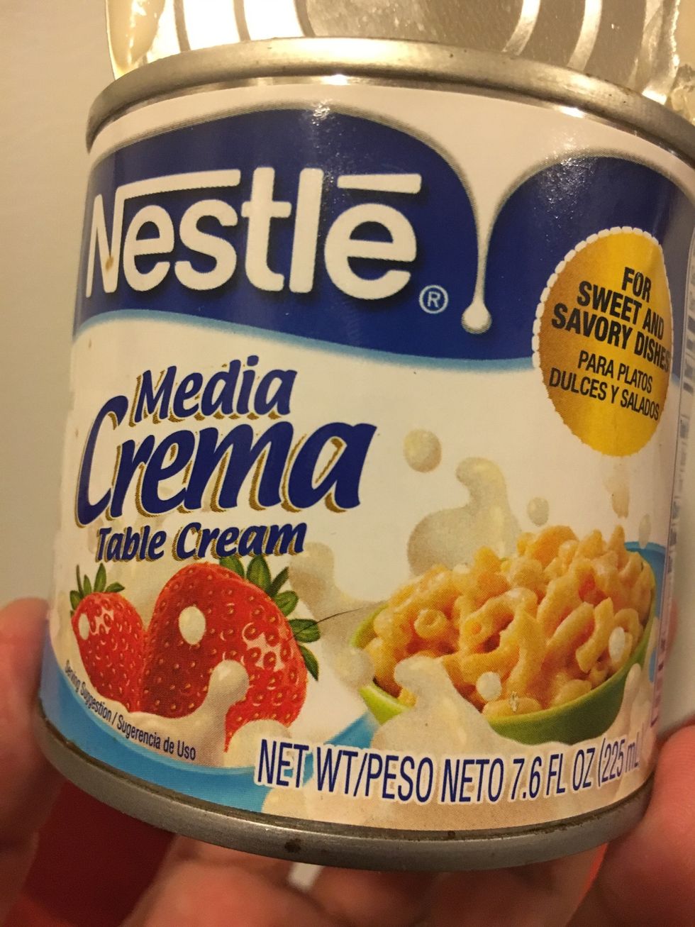 This is the Media Crema you can use instead of the evaporated milk. I didn't picture it as it wasn't what I was using when making the flan.