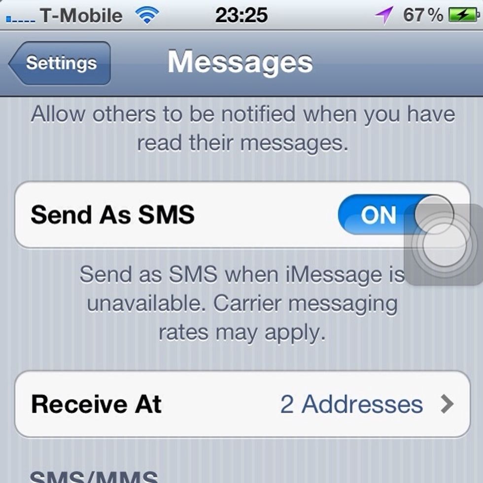 This is the messages settings...