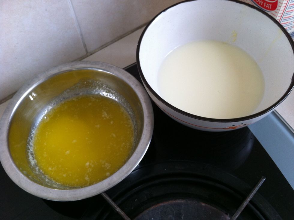 This is the mixture...milk + butter