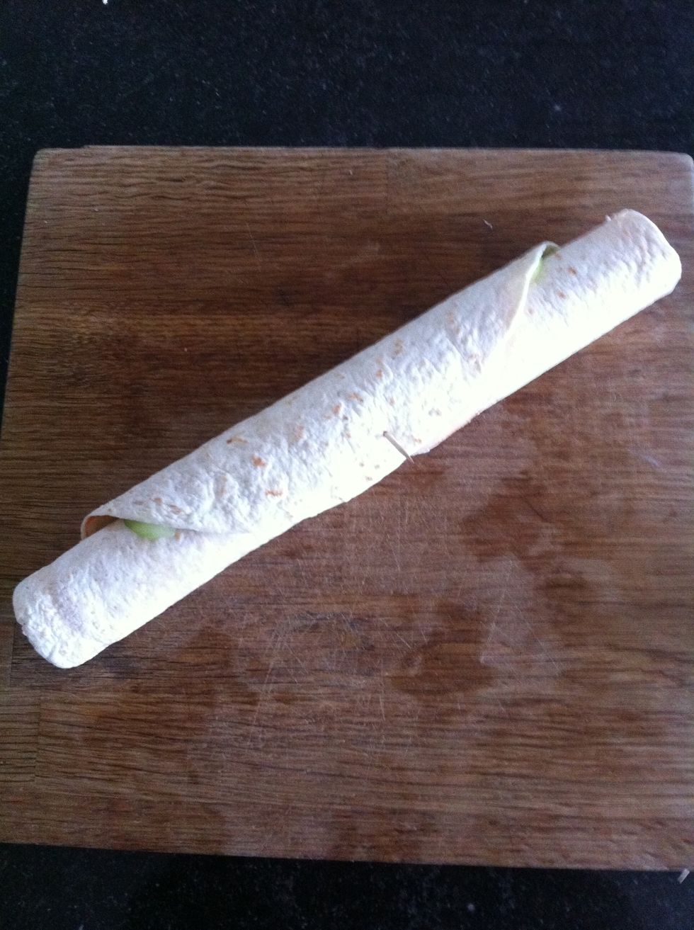 This is the most important part: roll the wrap as tight as possible.