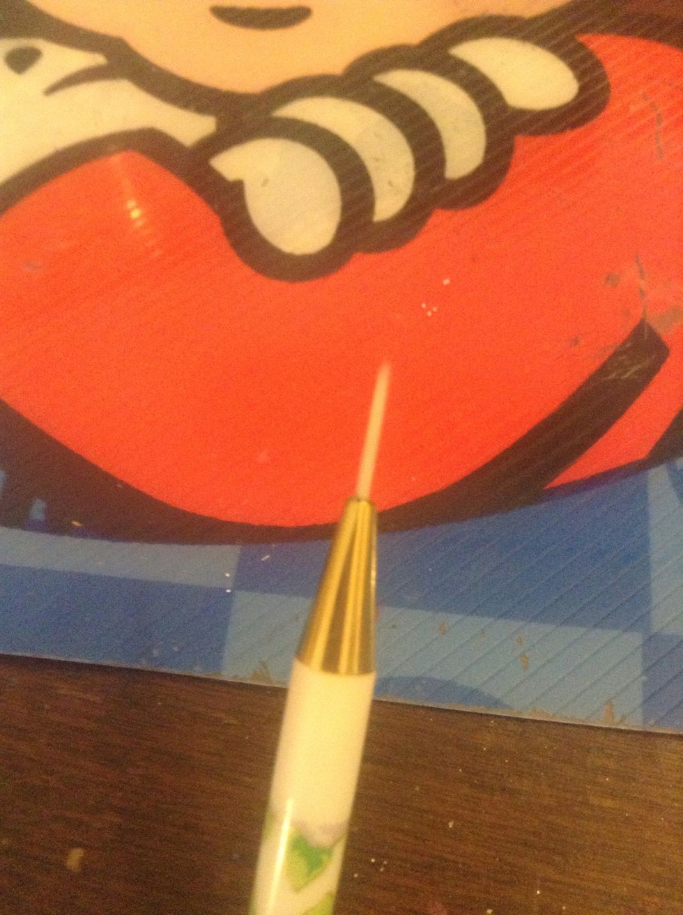 This is the nail art brush I used, you can also use a nail art stripper. This brush you can get from Amazon/eBay in a sets for pretty cheap. There's also bunch of nail art kits in drugstores now.