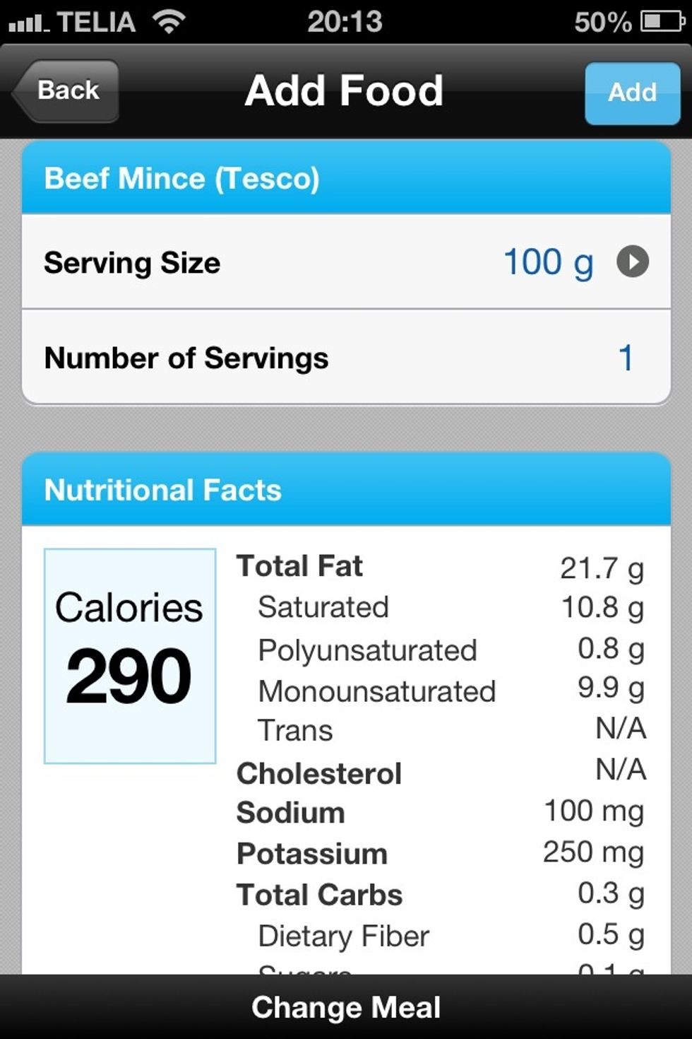 This is the nutritional values for 100g normal beef mince, check out the calories and fat content.