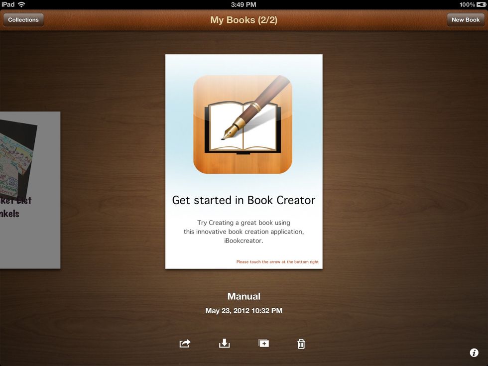This is the opening screen in the Book Creator app.