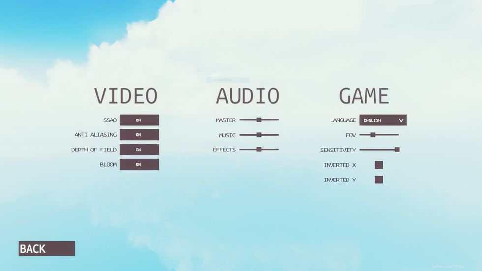 This is the options screen. You are to tweak settings on Audio, Gameplay and Video settings.