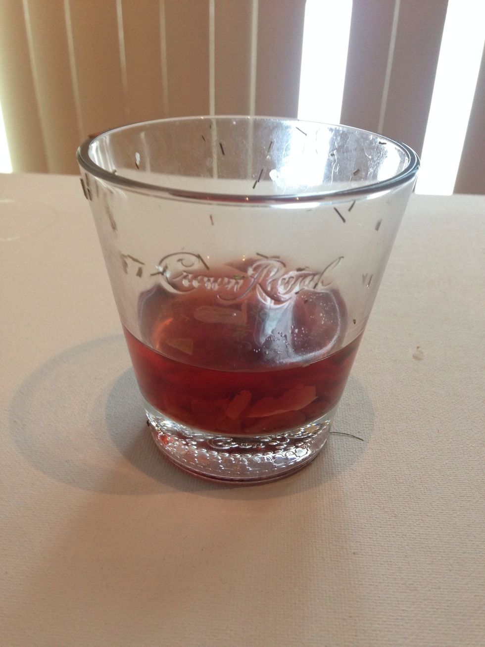 This is the organic tea I brewed up, I didn't make very much because I didn't want to make the cream, a liquid. I took all the tea leaves out and put those in,and added 2 teaspoons of the tea itself.