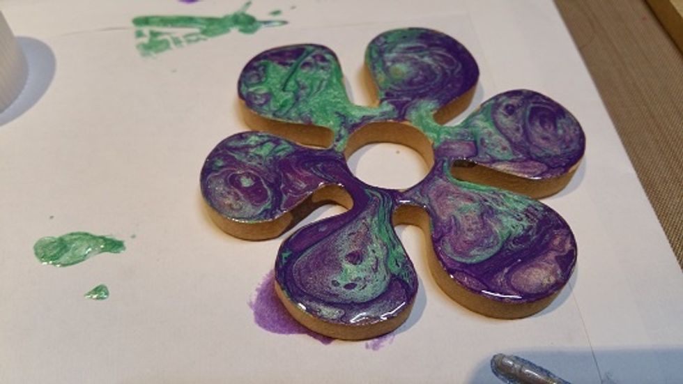 This is the paint before it has the beautiful honeycomb effect occur during the curing process