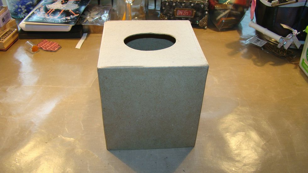 This is the paper mache box that I started with... purchased at Michaels for $3.99 with a 40% coupon.