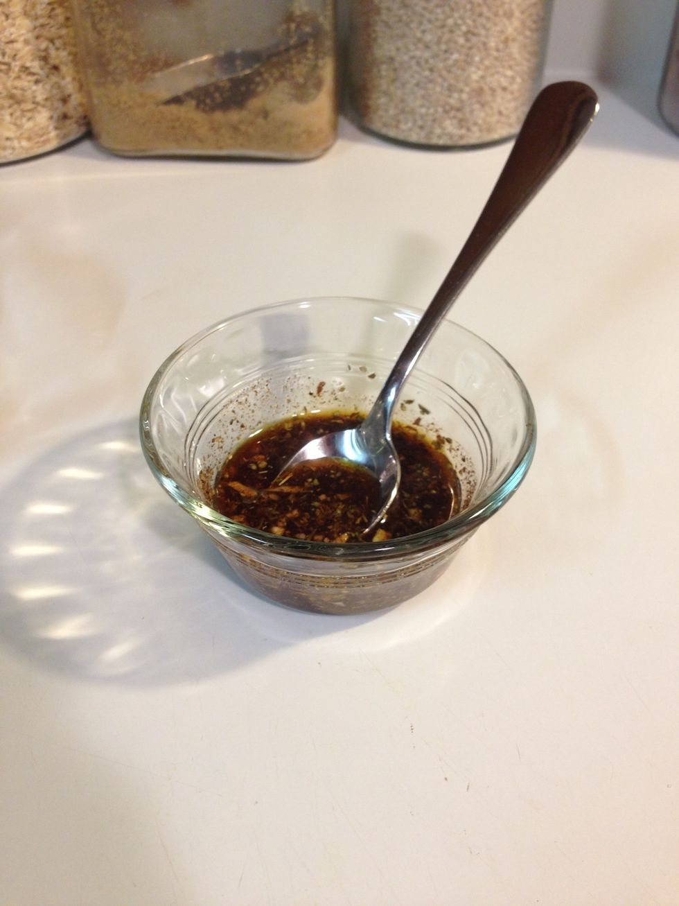 This is the paste you'll have once your garlic and spices and olive oil are mixed.